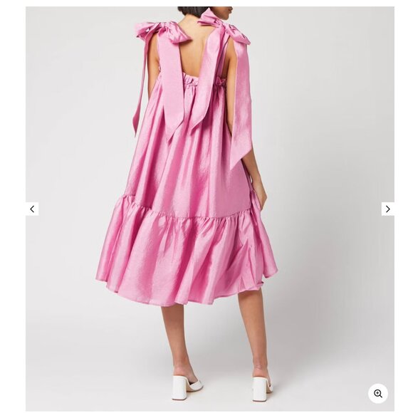 Stine Goya Serena Pink Ruffle Tie Straps Dress L - Picture 1 of 9